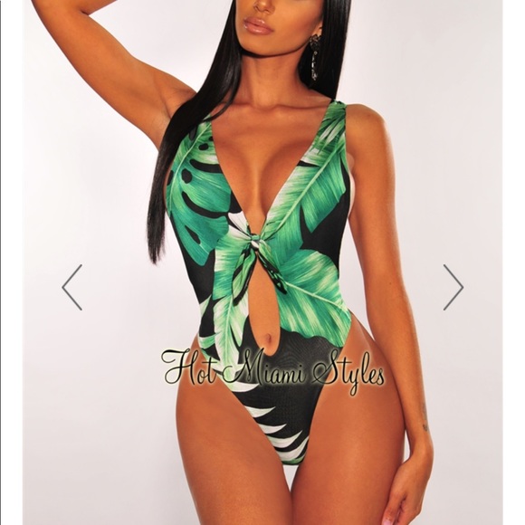 Hot Miami Styles Tops - Hot Miami Styles Tropical Bodysuit
